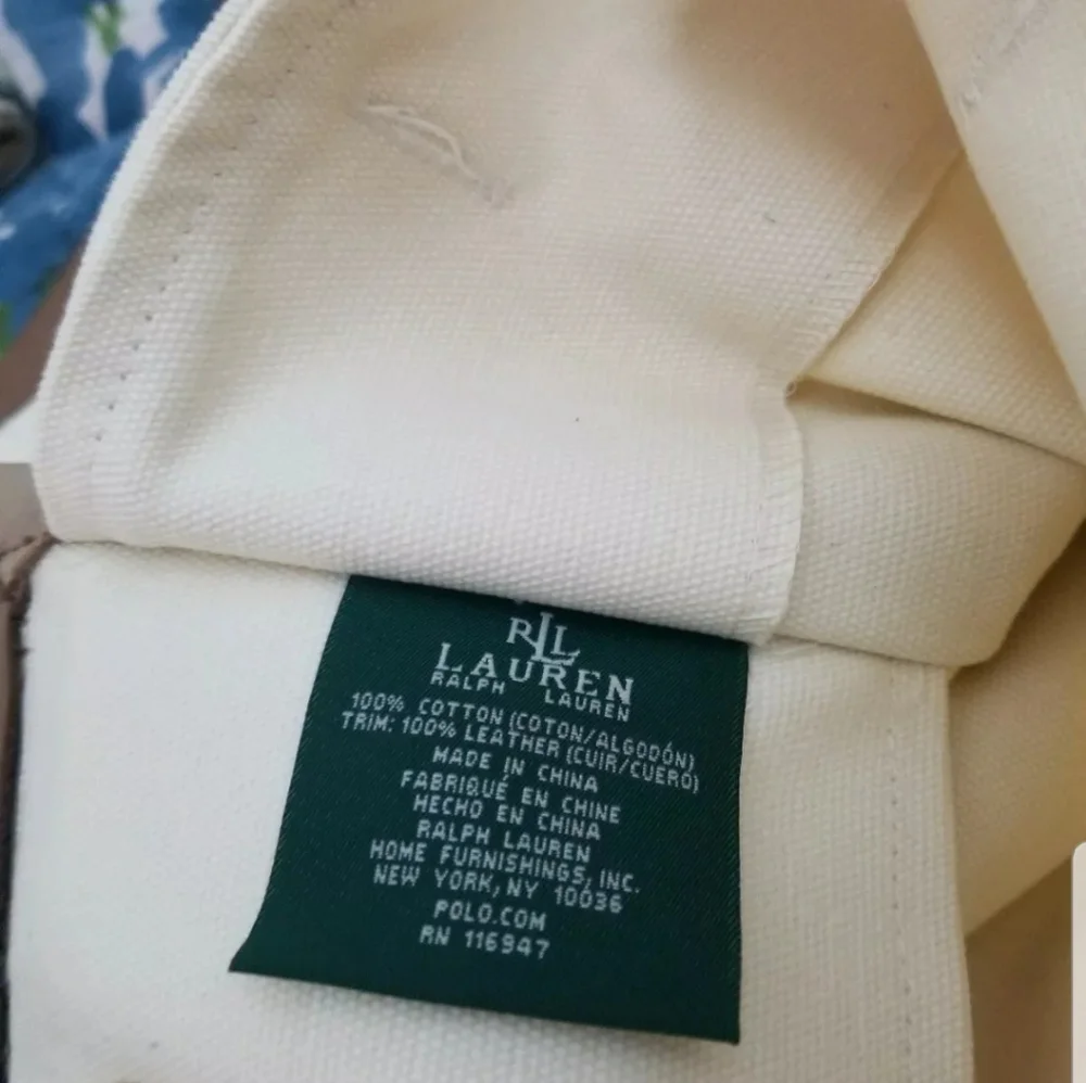 1 Ralph Lauren 52nd Street Canvas leather trim EURO sham